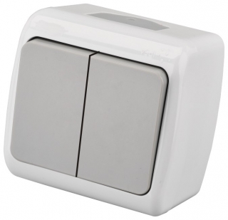 Vypínač č5 povrchový IP54 šedá